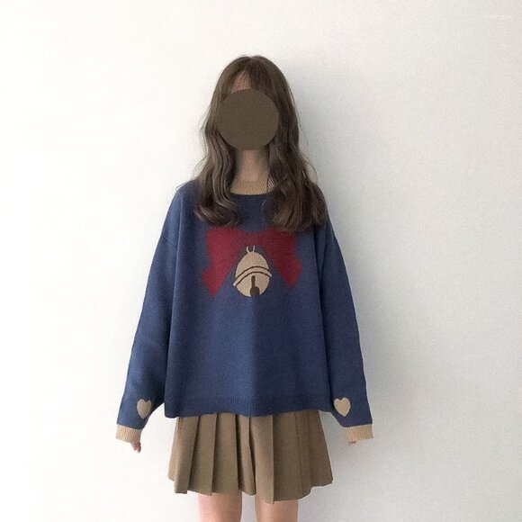 Vintage Knitted Christmas Bell Pullovers - Picture 1 of 7
